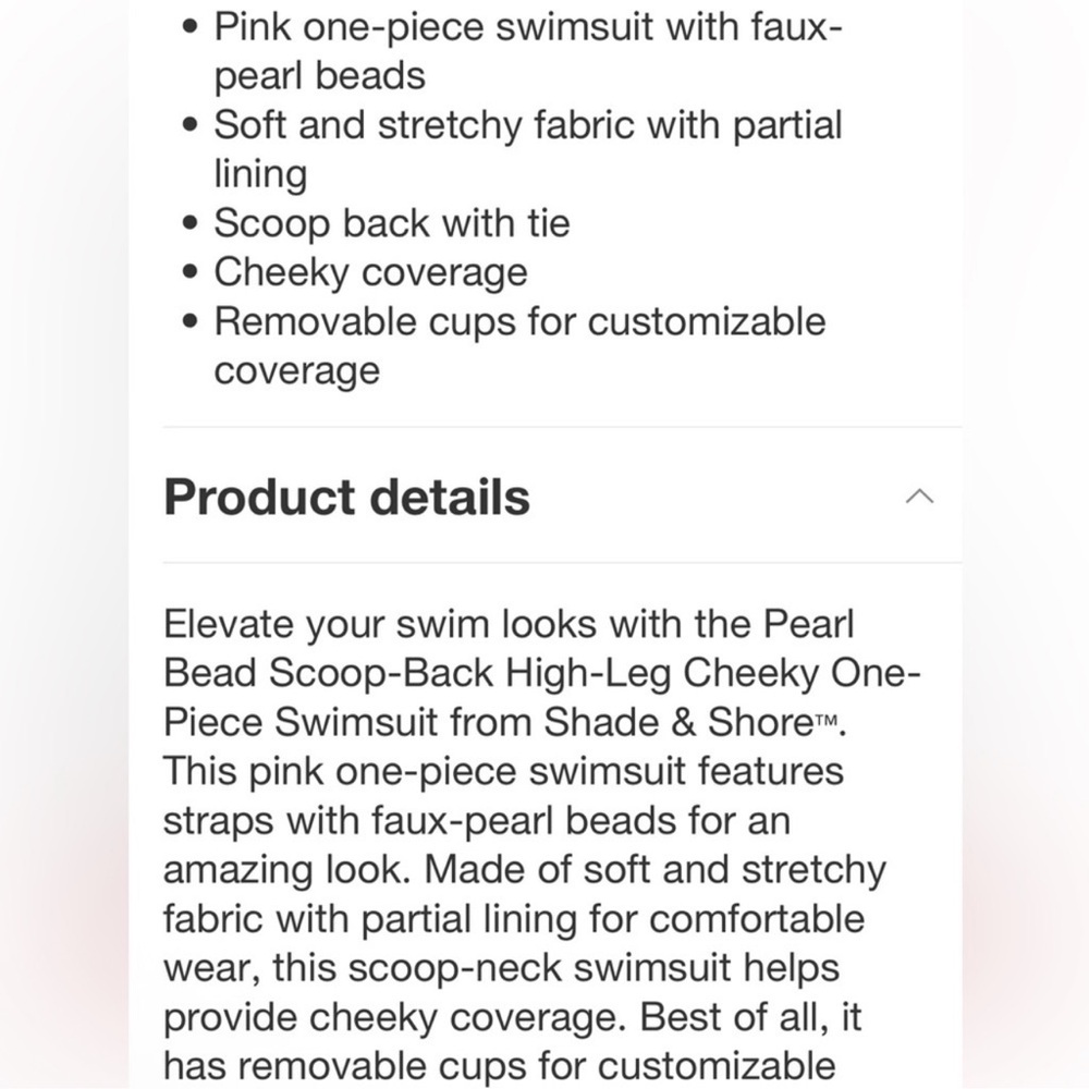 Pearl Bead Scoop Back High Leg Cheeky One Piece Swimsuit - Shade & Shore - Picture 5 of 5